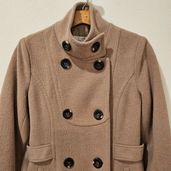 MAK IN STYLE Camel Wool Blend Double Breasted Peacoat 66 - Picture 5 of 11